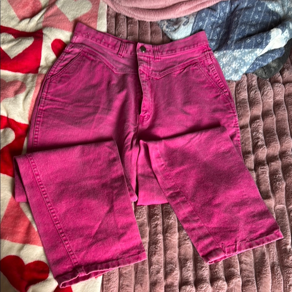 Seattle Blue Vintage Vibrant Pink Jeans